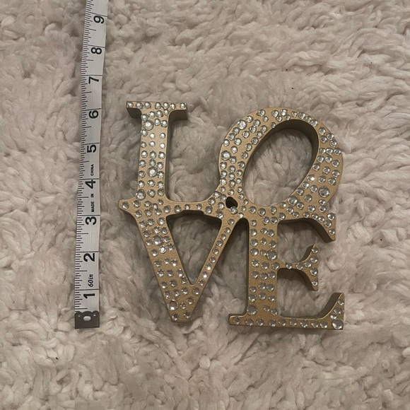 Gold LOVE Rhinestone Decoration Sign - Picture 3 of 4